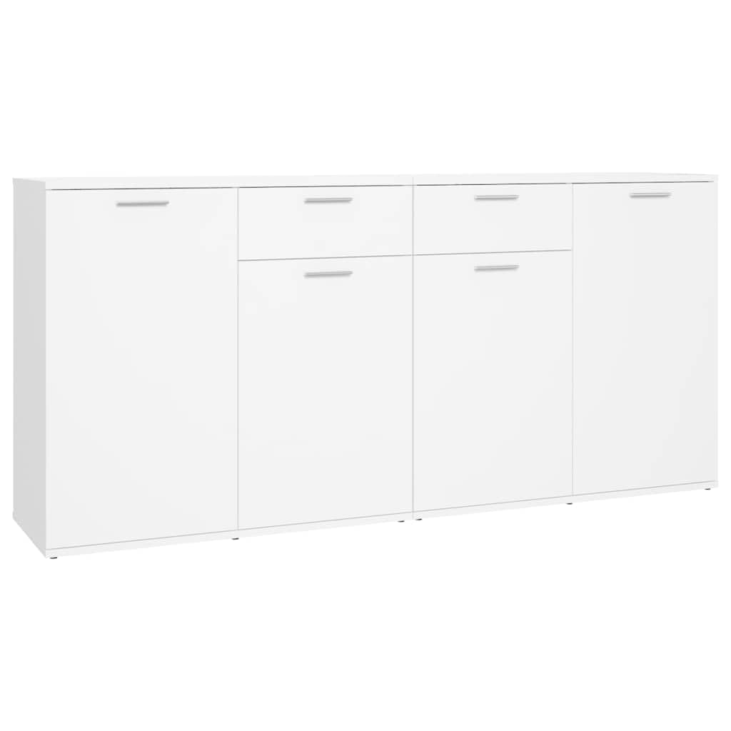 vidaXL Sideboard, Engineered Wood, White, 160x36x75 cm, Buffet Table, Cupboard Cabinet, 4 Doors & 2 Drawers, Home Organiser, Wall-Mountable โ image 1