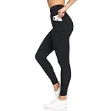 Nicole Miller Women's 7/8 Active Pants- High Rise Active Leggings with Pockets and Drawstring Black