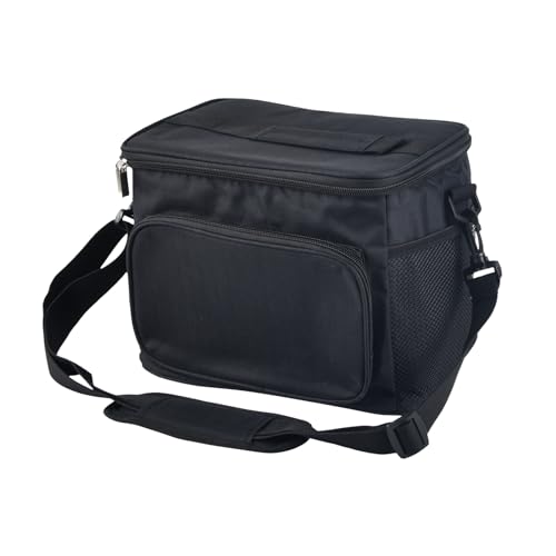 suchkawe Lunch Bag Insulated Large Capacity Cooler Bag for Women Men, 10L Thermal Lunch Bag Waterproof Leakproof for Adult Kids, Tote Bag with Adjustable Shoulder Strap for Work School Picnic (Black)