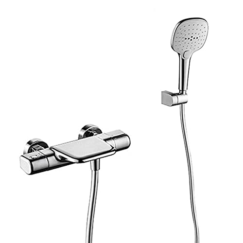 Mitigeur thermostatique bain douche mural avec ensemble de douche