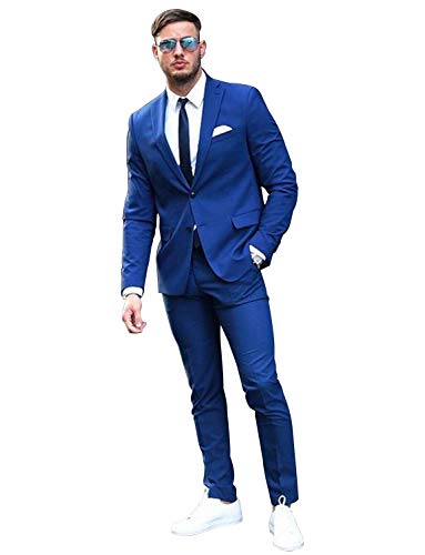 Costume pour homme confortable anti-plis style chic deux boutons business