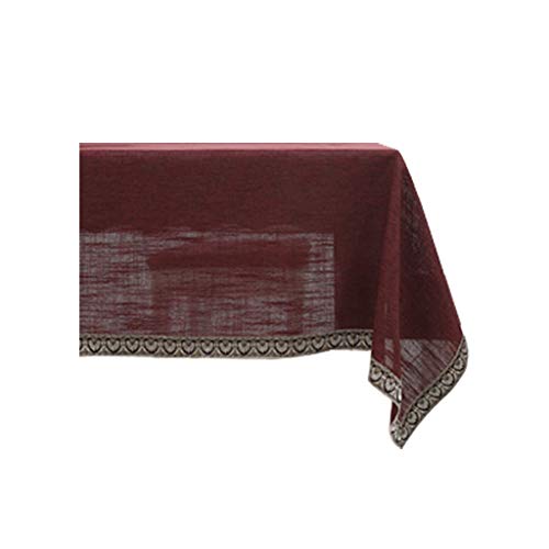 Table à manger style européen avec nappe en coton et lin de haute qualité