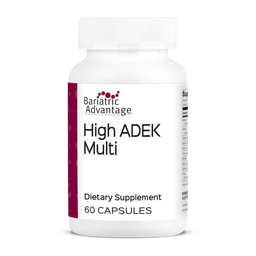 Bariatric Advantage High ADEK Multi - for Bariatric Surgery Patients - Multivitamin with Vitamins A D E K & Trace Minerals - 100%+ DV of ADEK - 60 Capsules