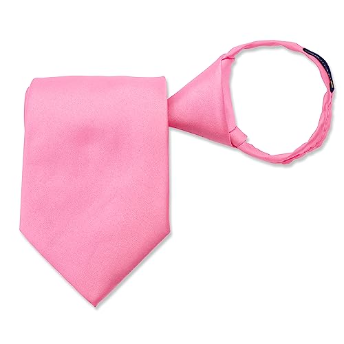 Image of boxed-gifts Umo Lorenzo Mens Zipper Ties Solid Color Pre Tied Polyester Neckties for Men and Women