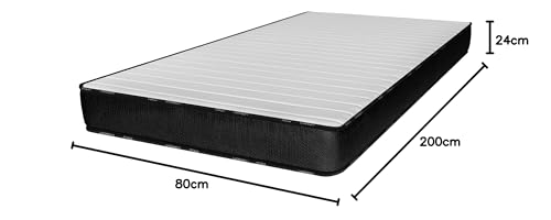 Naturalex - Pack x2 Matratze 80x200 cm Titanium Kaltschaummatratze Härtegrad H2 - Öko-Tex Zertifiziert - Viskoelastischer Schaumstoff + Blauer Latex 7 Zonen Matratze Höhe 24 cm - Made in EU – Bild 4