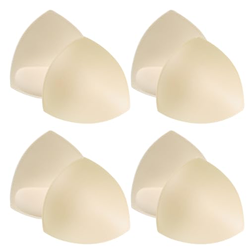 Zelphvt - Zelphvt 4 Pairs Bra Pads Inserts, Triangle Bra Insert Pads Sewn Edges Removable Breathable Bra Inserts Enhancers for A/B/C Cup
