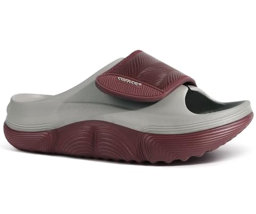 COFACE Recovery Sandals Womens 2026 Orthopedic Orthotic Plantar Fasciitis Relief Comfortable Arch Support Women's Walking Beach Slides Sandalias de Mujer Open Toe Slip On GreyWinered Size 9 by COFACE - Used condition - US$45.99