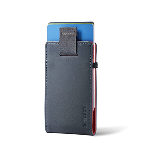 Distil Union Wally Micro - Slim Reversible Card Sleeve with Pull-Tab Access, 10 Card Capacity, RFID Blocking - Genuine Full Grain Leather Wallet