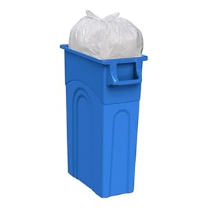 United solutions highboy recycling container 23 gallon space saving slim profile and easy bag removal for indoor or outdoor use recycle blue pack of 2  urban country home decor