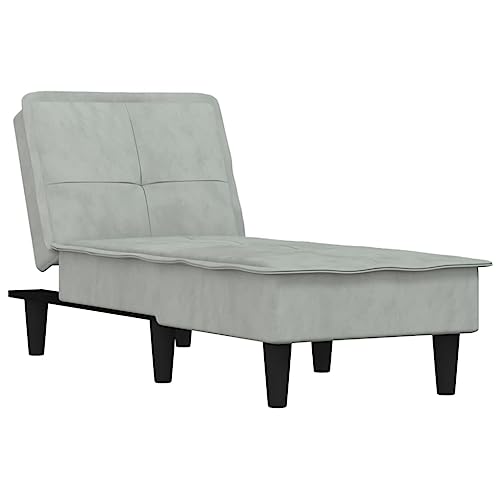 Genérico wenjingqi Sofá diván de Terciopelo Gris Claro,352844