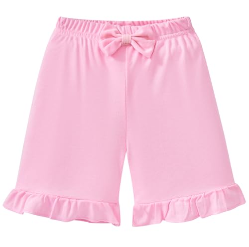 Image of Barlver Girls 2 Piece Short Set Baby Girl Summer Clothes Ruffle Sleeve T-Shirt and Bow Knot Shorts Toddler Girl Outfit Set