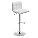 Bar stołek współczesny biały regulowany wysokość barstool PUNIK Skórzane siedzisko i bazy chromowe 1 PC