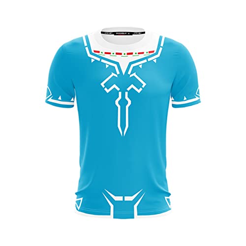 Spiel von Zelda T-Shirt Kostüm Cosplay Tee (L, Blau) Cover
