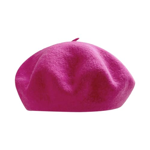 Bonnet Béret en Laine Béret Français Bonnet Hiver pour Artiste et Peintre Couleur Unie Femme Béret Basque Français Uni Bonnet Cache-oreilles (D, M), d, M