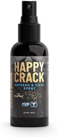 Derm Dude Happy Crack Refresh & Cool Body Spray | MVP Scent Mens Deodorant Spray for Body & Skin | Odor Control with Witch Hazel & Natural DeoPlex | Soothing, Cooling & Fast-Drying | 2 oz