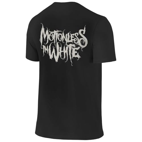 Motionless Music in White Men's Casual Double Sided Design Short Sleeve Crewneck Cotton T-Shirt Athletic Tee Top Black3