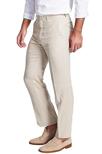 Lauren Ralph Lauren Mens UltraFlex Classic-Fit Linen Pants 32W x 32L Tan3