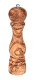 OLIVIEU ~ handgeschnitzte Pfeffermühle aus Olivenholz ~ Salzmühle aus Holz ~ nachhaltige Salz / Pfeffermühle ~ Gewürzmühle ~ Geschenk (23 cm)
