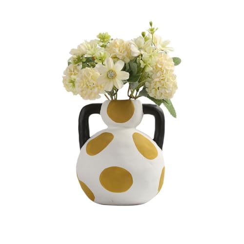 Jarrón nórdico de cerámica, elegante decoración del hogar para sala de estar, arreglo floral de escritorio, adornos elegantes para interiores modernos