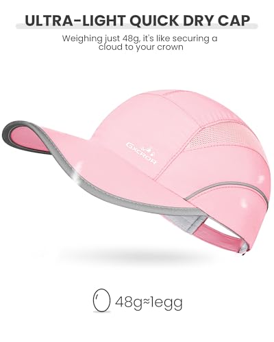 Image of GXCROR Quick-Dry Running Hat for Men & Women - UPF 50+ Breathable Mesh, Reflective Sports Cap for Outdoor, Hiking