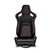 ModifyStreet Pair of All Black PVC + Red Snake Pattern & Rear Carbon Fiber Style leather Reclinable Racing Seats W/Silders