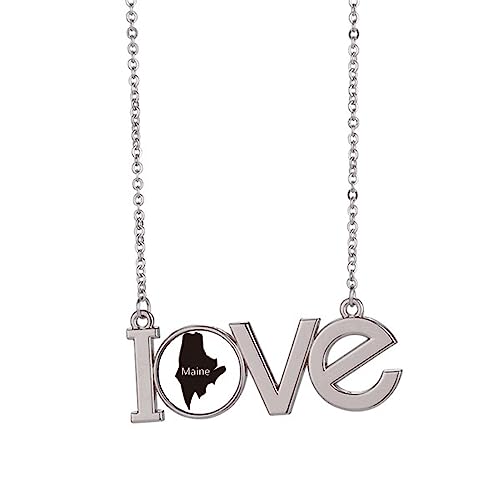 Collier carte du Maine finition haut de gamme bijou USA taille M