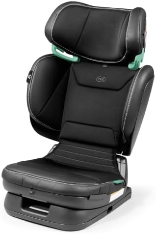 Peg Perego Viaggio Flex 120 Booster, 4D Total Adjust for Safety & Comfort, No Armrests, Compact Fold for Travel, 40-120 lbs, Made in Italy, Licorice (Black)