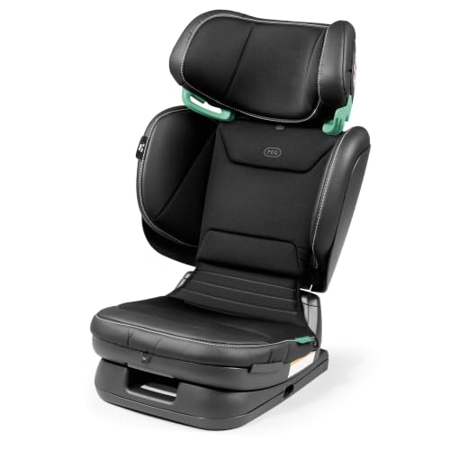 Peg Perego Viaggio Flex 120 Booster, 4D Total Adjust for Safety & Comfort, No Armrests, Compact Fold for Travel, 40-120 lbs, Made in Italy, Licorice (Black)