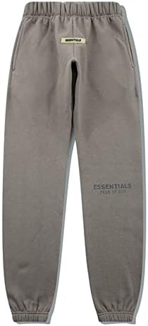 ZZHC FOG FEAR OF GOD ESSENTIALS Pullover Hoodie Pants Suits, Fleece Cotton 3D Silicone Letters Tracksuits, Casual Loose Men Women Couple Sweatshirt Top+Trousers Hoodie Apricot-S