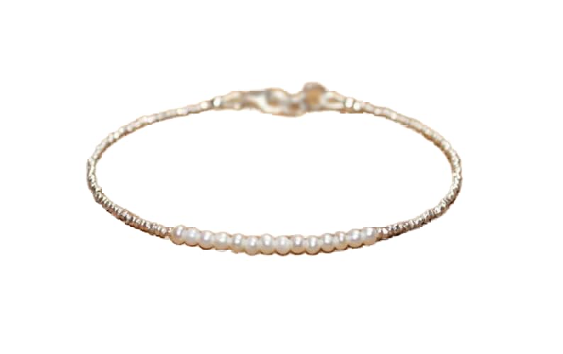 Perles d'eau douce authentiques de 3mm sur bracelet de 7 pouces haut de gamme