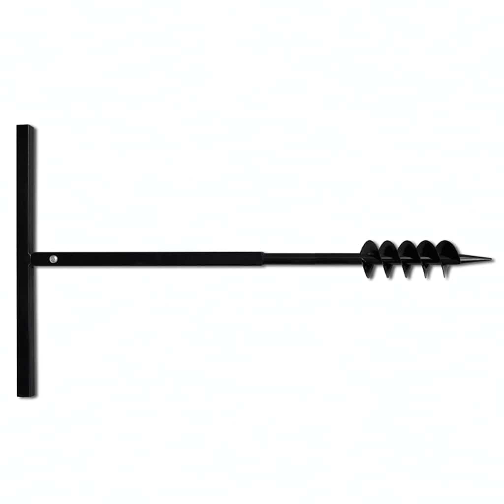 Erdbohrer mit Griff 80 mm Schneckenbohrer und 5 m Verlängerungsrohr aus stabilem Stahl für Garten, Erde, Pflanze, Baum, Zaun und Pfosten mit Schrauben und Zubehör