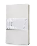 Moleskine Volant Notebook (Set of 2 ), Large, Plain, White, Soft Cover (5 x 8.25)