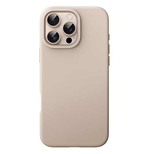 JETech Liquid Silicone Case for iPhone 16 Pro 6.3-Inch Silky Soft Touch Full-Body Protective Phone Case Anti-Scratch Shockproof Cover with Microfiber Lining (Desert Titanium)