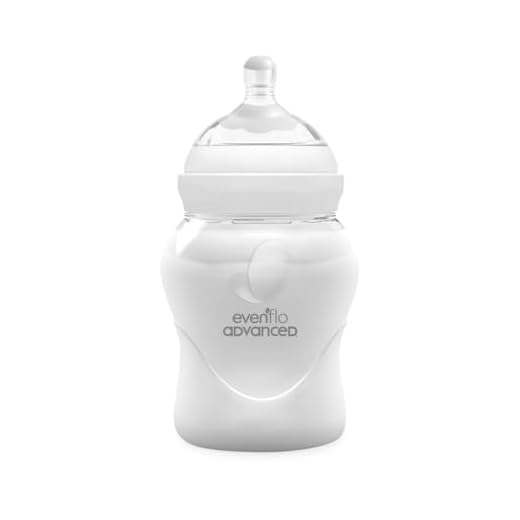 Advanced by Evenflo, Biberón Anticólicos Cuello Ancho, Transparente, Flujo Lento, 5oz/150ml, 1 pieza, MEX.