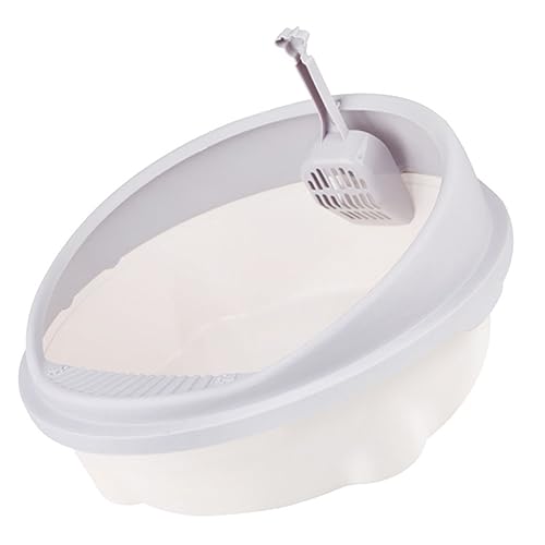 VANZACK 1 Conjunto Caixa Areia Para Gatos Cesto Lixo Banheiro Semi Fechado Para Gatos Caixas Areia P