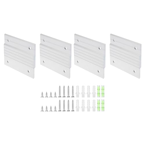 Image of uxcell 8 Pair French Cleat Picture Hanger, 4 Inch Heavy Duty Aluminum Z Bar Clip Interlocking Wall Mounting Bracket Hanger Kit for Hanging Mirror Picture Shelf