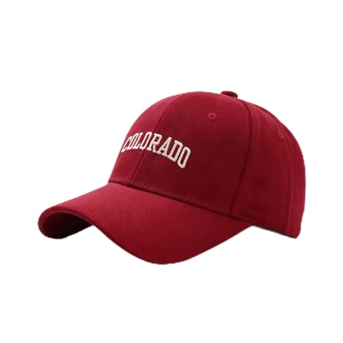 Colorado Classic Unisex Baseball Cap, Cotton Embroidered Adjustable Hat, Multiple Colors Available, Casual Daily Outdoor Wear (Red)
