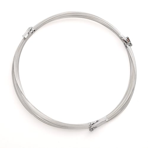 BEADIA Silver Plated Wire 0.6mm 5 Meters Bead Cord for Bracelet Necklace Charm Beading Jewelry Making Findings - Thumbnail 5