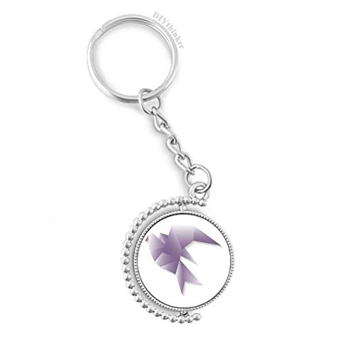 Porte-clés rotatif pigeon origami géométrique multicolore 3x9 cm