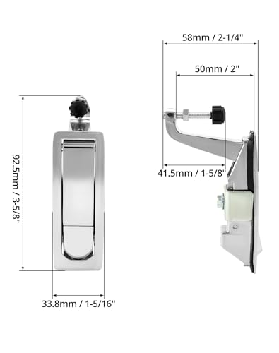 Image of QWORK 8PCS Compression Latch Lock Trigger Latch Lock, Zinc Alloy Adjustable Lever Hand Operated Compression Latch Flush Silvers for Electrical Enclosures and Boats