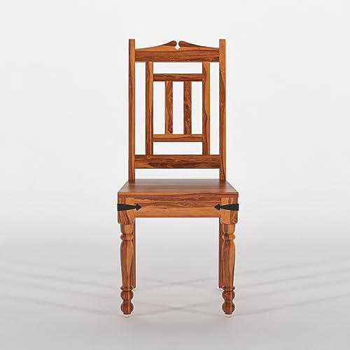 Image of Sheesham Wooden 4 Seater Dining Table with Chairs Dining Set for Dining Room - Wooden Dining Table 4 Seater Modern Dining Table Set of 4 for Hotel Restaurant (Design 22)