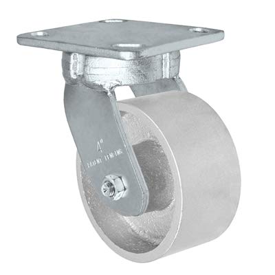 CasterHQ - 5" x 2" Kingpinless Swivel Caster - Semi Steel Gray Iron Wheel - 1000 lbs Capacity
