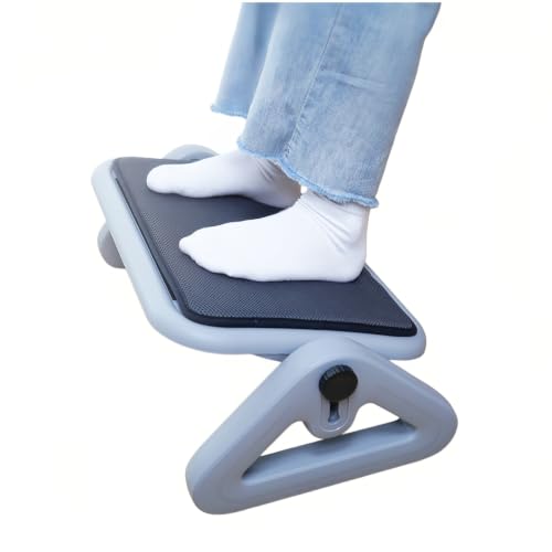 Image of Adjustable Rocking Under Desk Footrest, 3 Height Levels Foot Stool Office