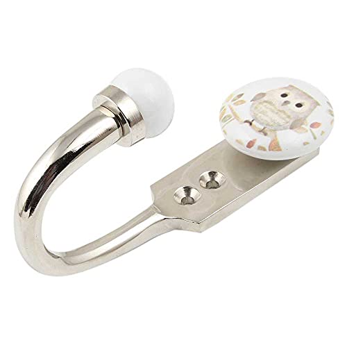 Image of IndianShelf 2-Set Multipurpose Ceramic, Zinc Decorative Cute Hooks for Hanging Coats, Jackets, Leash, Hat, Towel, Backpack, Purse, Handbag for Home Decoration :Multicolor