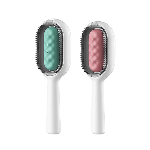 2 Stk Tierhaarentfernungskamm mit Wassertank,Universeller Knotenentferner für Haustiere,Multifunktionale Haustier Reinigung Haarentfernung Kamm(kurze Haare)