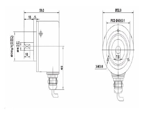 Codeur optique 5000 impulsions haute résolution 52mm à sortie NPN stable - 5