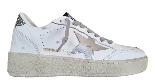Miniatura 2 de Golden Goose Zapatillas Deportivas Mujer Ball Star2 Stella Glitter 80185 Blanco, Blanco Y Plateado., 38 Eu