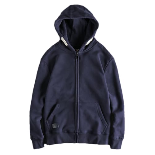 Chaqueta de invierno cálida con forro polar pesado y bolsillo canguro para hombre