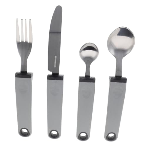 HAPINARY Adaptive Utensils for Elderly Non-slip Spoon Fork Set Disabled Elderly Equipment Portable Easy to Hold