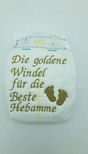 Die goldene Windel für die beste Hebamme als Geschenksidee